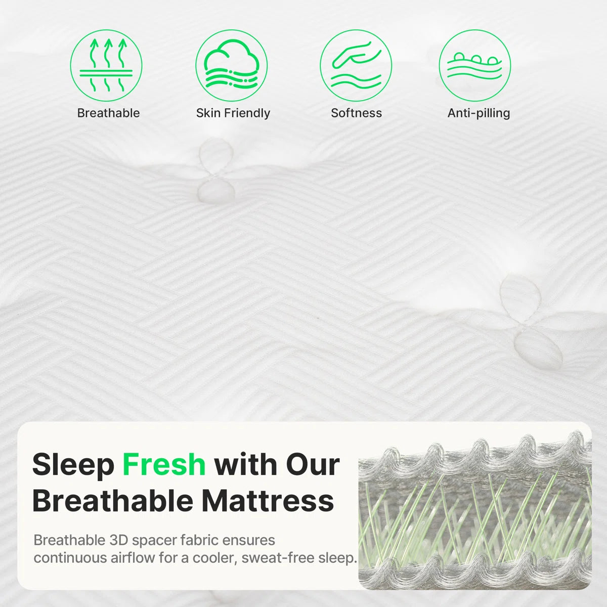 10"/12" Medium Memory Foam Hybrid Mattresses with Certipur-US Certified Pocket Spring, Pressure Relief, and Motion Isolation