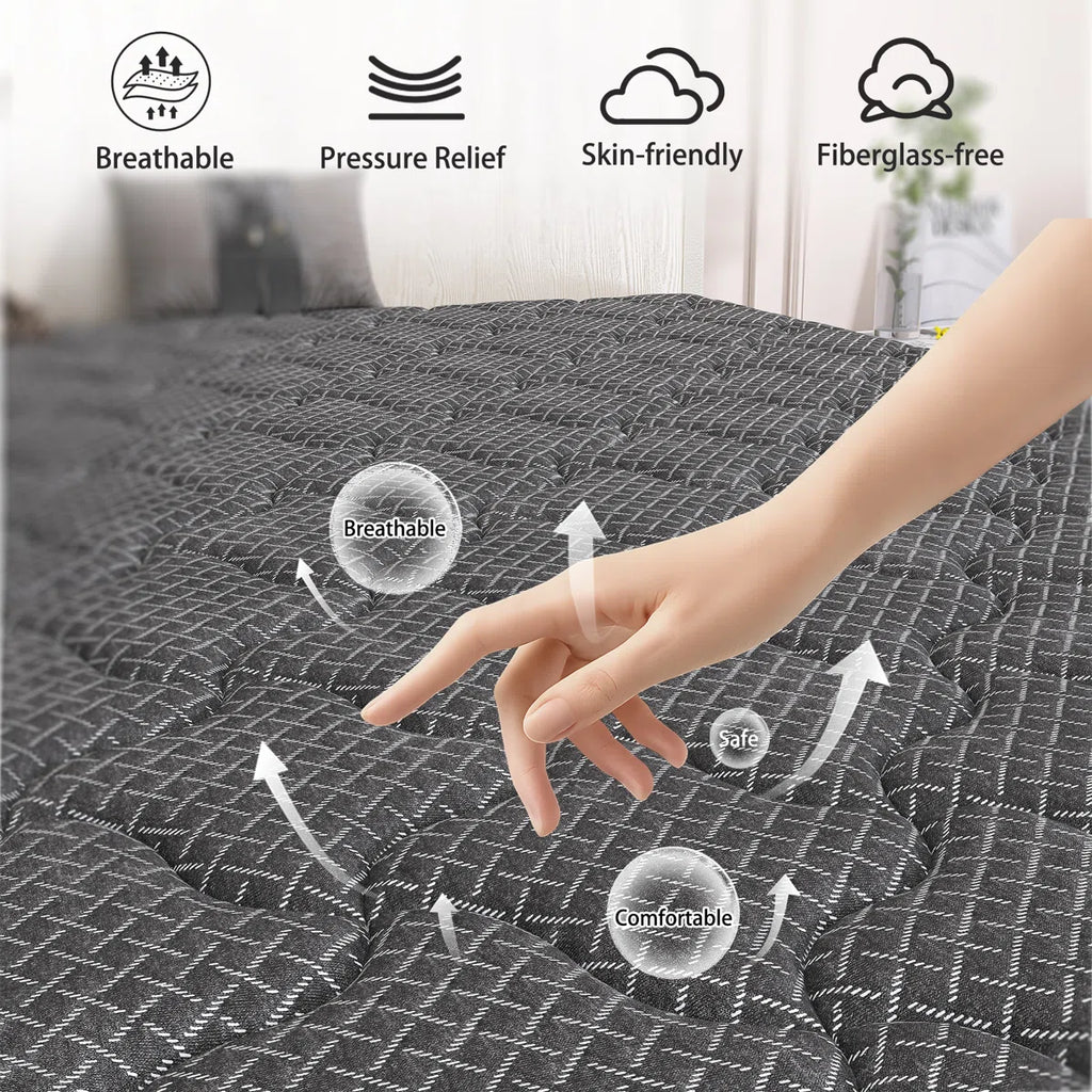 8''/12''/14'' Medium Firm Hybrid Mattress With Breathable And Cooling Foam