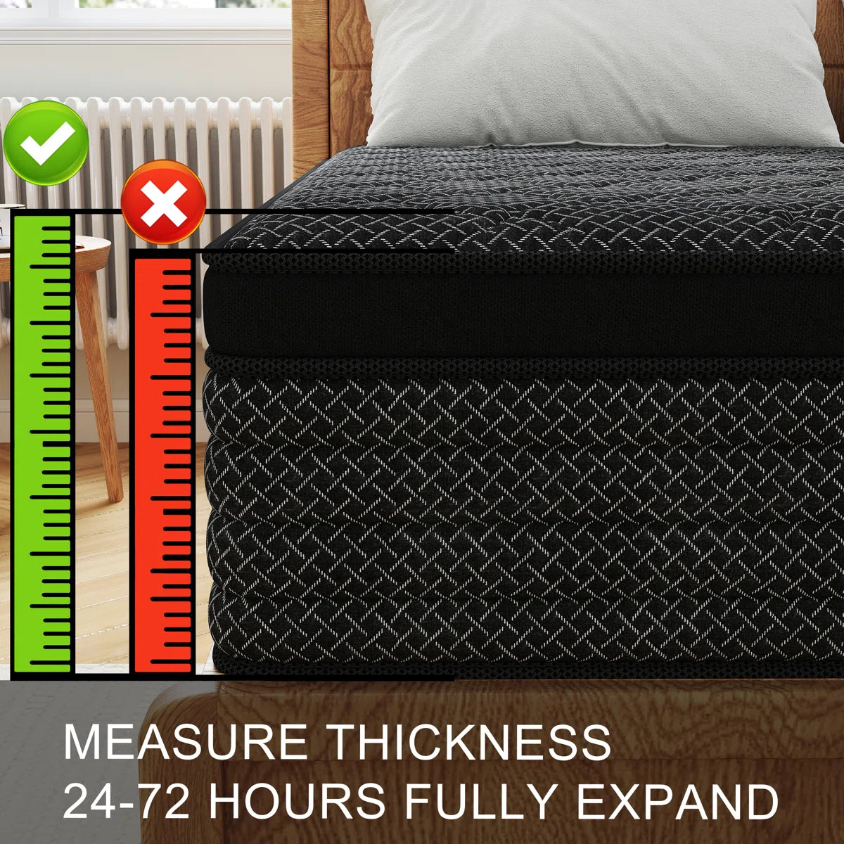 8''/12''/14'' Medium Firm Hybrid Mattress With Breathable And Cooling Foam